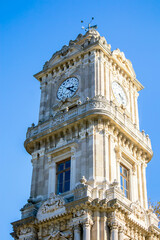dolmabahce palace clock tower in istanbul