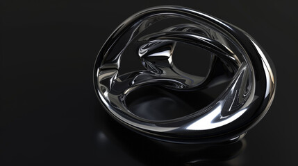 abstract futuristic shape on black background 3d render