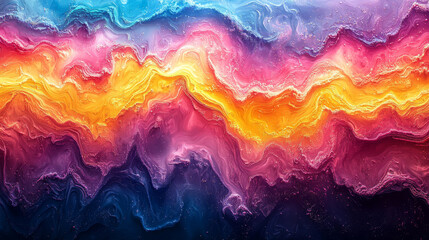 Colorful Cosmic Landscape of Abstract Mountain Peaks