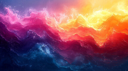 Fototapeta premium Colorful Cosmic Landscape of Abstract Mountain Peaks