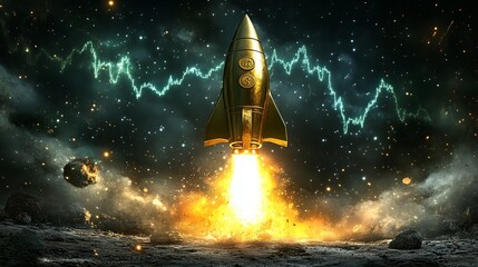 Fototapeta premium From Coins to the Stars Investment Ignition
