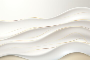 Fototapeta premium Abstract white and gold background with flowing lines.