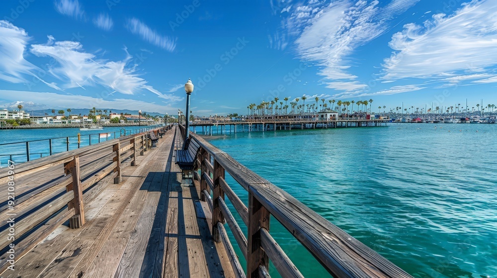 Canvas Prints A beloved city pier, an iconic spot for leisure and entertainment, offering scenic views and activities.