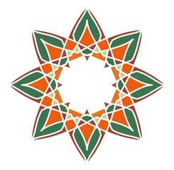 Mandala. Asian ornamental emblem. Oriental geometric logo template. Vector arabic circular mosaic symbol	