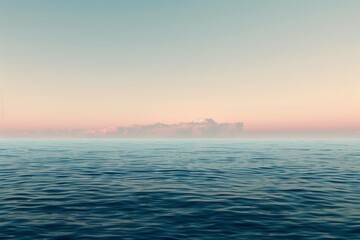 Obraz premium A tranquil sunset over the ocean, featuring a colorful sky and a lone boat sailing in the distance, AI generated