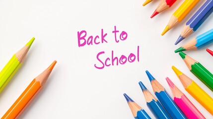 pencils on white background