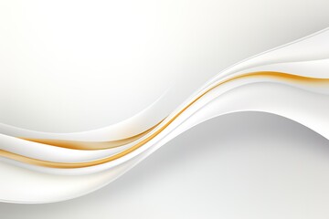 Abstract white and gold background with wave design.