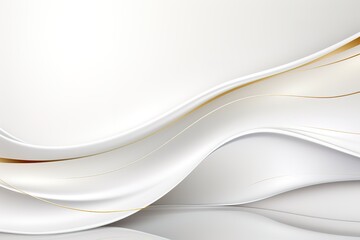 Obraz premium Abstract white and gold background with wavy lines.