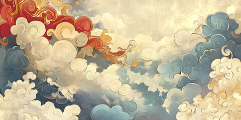 Clouds illustration background, artistic backgrounds art cloudy backdrop patterns, abstract cloud design, generated ai