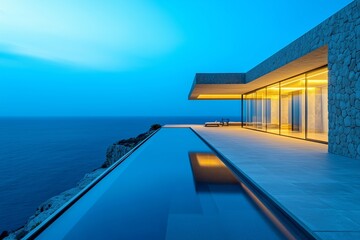 Obraz premium luxury home with luxury swimming pool 