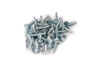 Screw-washer to wood isolated on a white background.