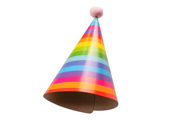 Colorful birthday cap isolated on white background