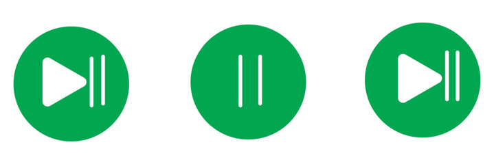 Set of play buttons icons. Play button. Video audio player. Vector illustration. Play buttons. Vector icons isolated on background white. Play button icon