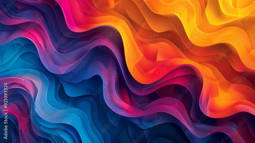 Fototapete a vibrant abstract texture with overlapping shapes using of vivid colors