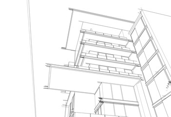 architectural sketch of a building