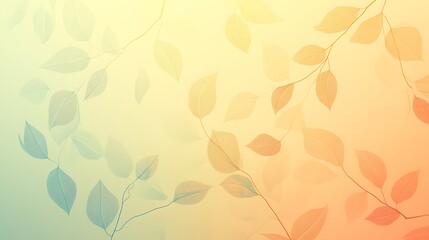 Serene Leaf Silhouettes Gradient Background in Pale Orange and Soft Yellow