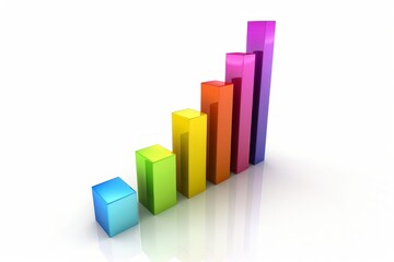 3D, bar graph, white background