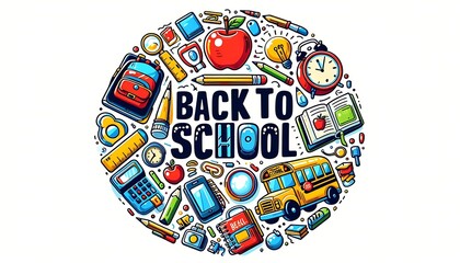 Fototapeta premium Back to school background design -poster, Vector illustration, image, background-back to school