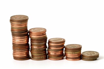 stack of coins white background
