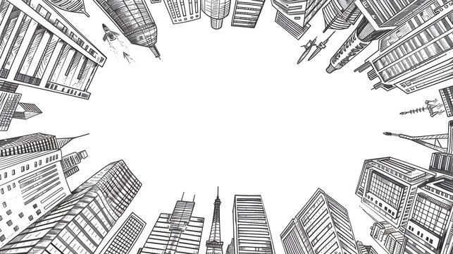 Energetic Doodle Page Print Border Design for Customizable Mock Up Message Background