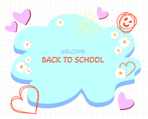 Back to school colourful background. Vector illustration.