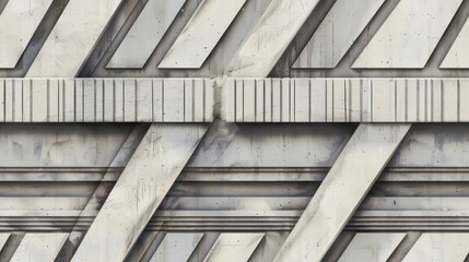 Fototapeta premium Sci-fi concrete walls with clear line patterns