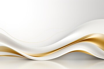 Obraz premium Abstract white and gold wave background.