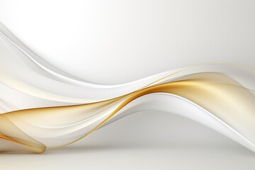 Obraz premium Abstract white and gold wave background.