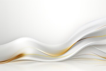Obraz premium Abstract white and gold wave background.
