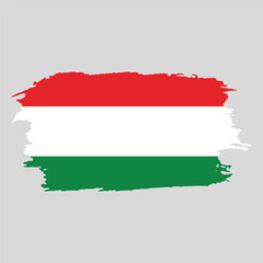 Brush painted national emblem of Hungary country on white background