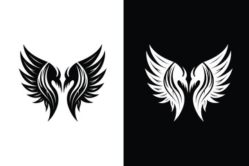 Obraz premium Wings tattoo design illustration Silhouette