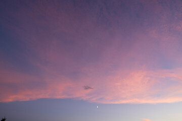The sky, a canvas painted with strokes of ethereal pink, stretched across the horizon, casting a warm, rosy glow upon the tranquil landscape. Soft pink sky remains.