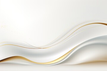 Abstract white and gold wave background.