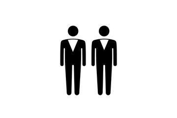 Minimalist Black and White Men Symbol Emoji in Simple Design