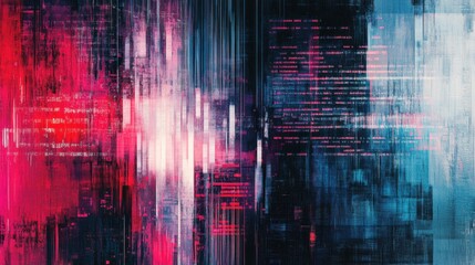 Fototapeta premium Abstract Digital Glitch Art with Vibrant Colors