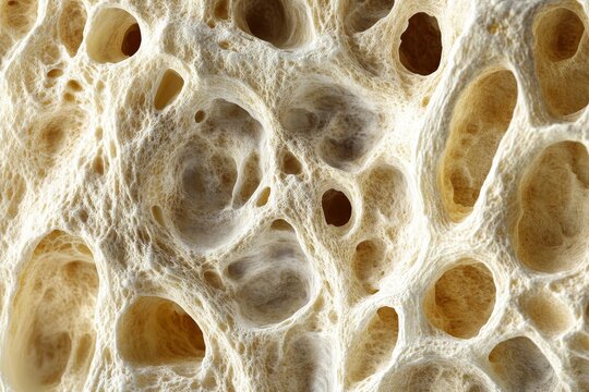 Cross-section of bone tissue showing osteons, high resolution, detailed textures, crisp focus