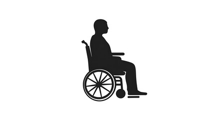 Fototapeta premium Mobility and Inclusion: Person in Wheelchair ðŸ¦½ (Black and White)