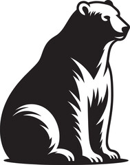 Obraz premium Polar bear Silhouette vector illustration isolated on white background