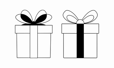 Gift box line art illustration