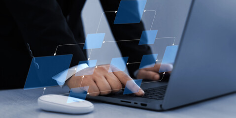 Scheme hierarchy management of corporate. Digital technology of business process and workflow...