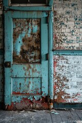 Naklejka premium A Rustic Doorway with Chipped Paint