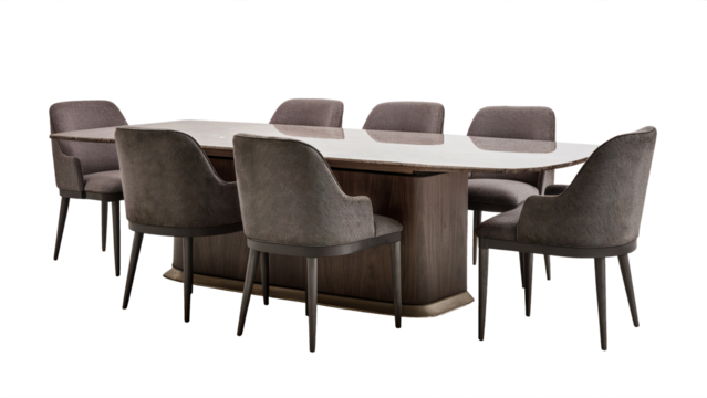 Elegant Dining Room Furniture Set with Chairs and Table - High-Quality Stock Image for Home Decor and Interior Design Concepts