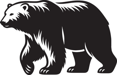 Polar bear Silhouette vector illustration isolated on white background