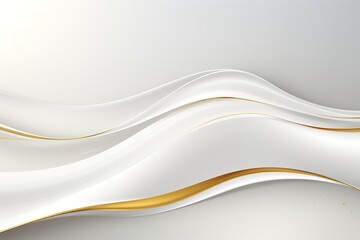 Obraz premium Abstract white and gold wave background.