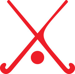 Hockey stick with ball icon. Vector illustration.