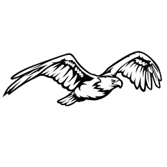 Naklejka premium Eagle | Predator Bird | Flying Eagle | Flying Animal | Wildlife | Flying Bird | Golden Eagle | Wild Animal | Original Illustration | Vector and Clipart | Cutfile and Stencil