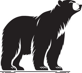 Polar bear Silhouette vector illustration isolated on white background