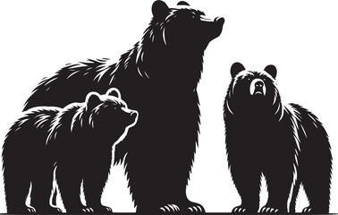 Polar bear Silhouette vector illustration isolated on white background