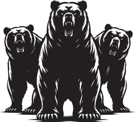 Polar bear Silhouette vector illustration isolated on white background