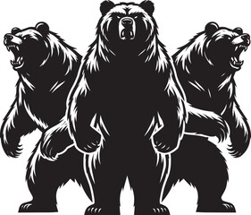 Obraz premium Polar bear Silhouette vector illustration isolated on white background